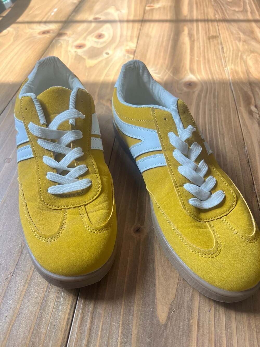The Terri Lace-Up Mustard Yellow Fashion Sneakers EU42/11W/9M